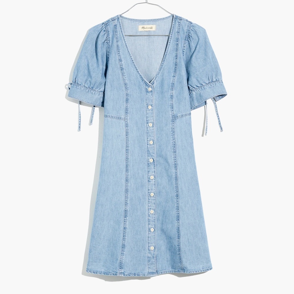 Madewell Button Front Chambray Mini Dress